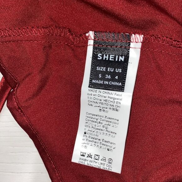SHEIN Elegant Red Satin Tie-Front Cami Top NWT Size Small - Picture 5 of 9